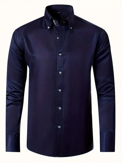 Chemise homme infroissable à col rabattable