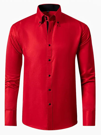 Chemise homme infroissable à col rabattable