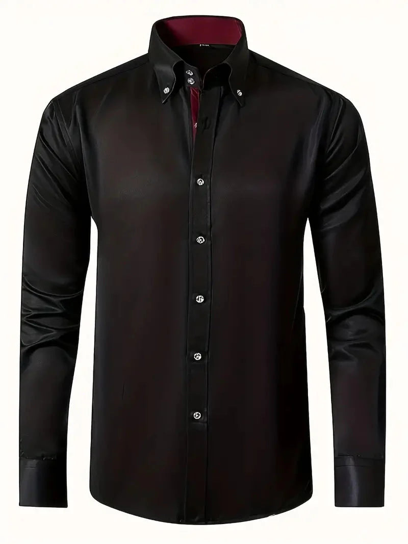 Chemise homme infroissable à col rabattable