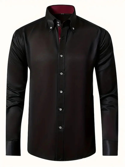 Chemise homme infroissable à col rabattable
