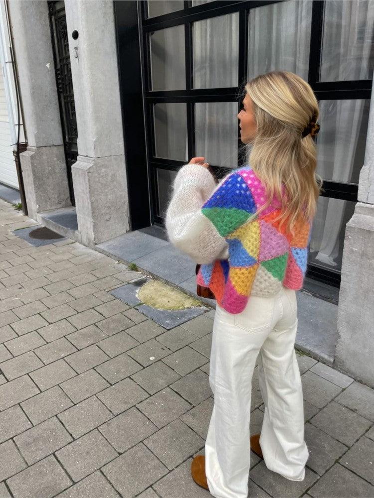 Bunte Strickpullover Damen Mode - IdealeKleiden