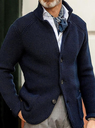 Cardigan en laine pour homme, épais, chaud, boutonné