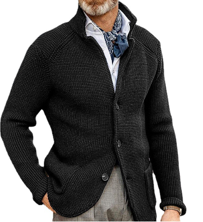Cardigan en laine pour homme, épais, chaud, boutonné