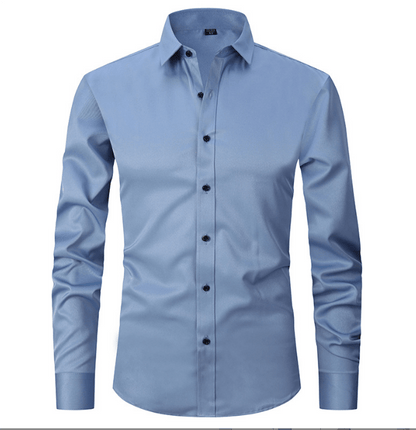 Chemise slim fit à manches longues infroissable pour homme