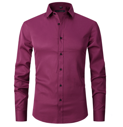 Chemise slim fit à manches longues infroissable pour homme