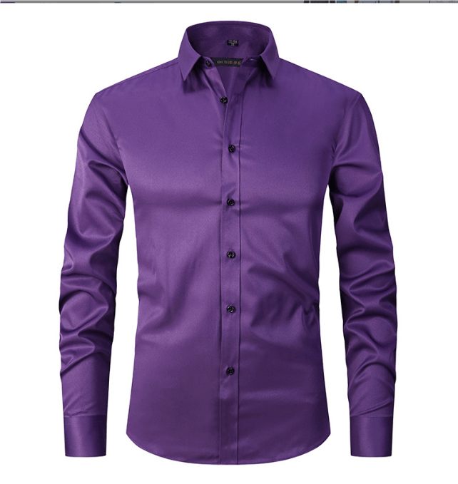 Chemise slim fit à manches longues infroissable pour homme