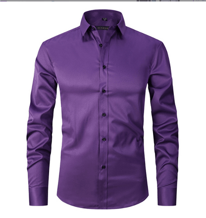 Chemise slim fit à manches longues infroissable pour homme