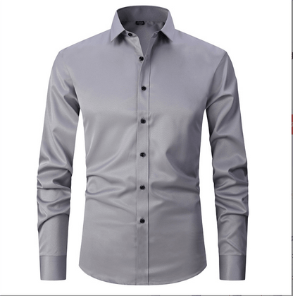 Chemise slim fit à manches longues infroissable pour homme
