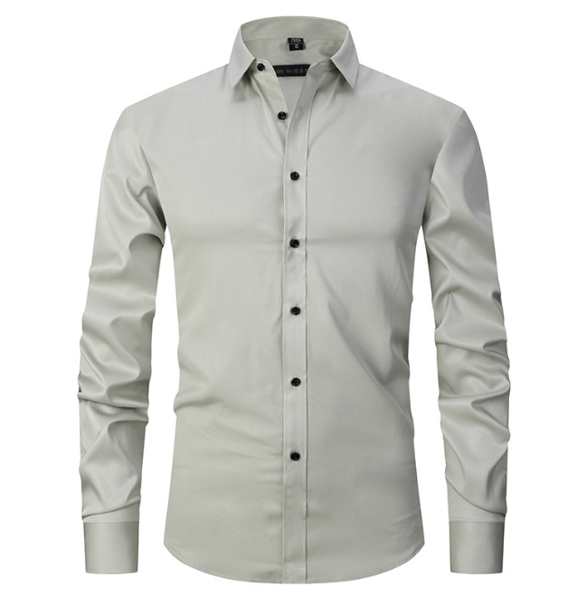 Chemise slim fit à manches longues infroissable pour homme