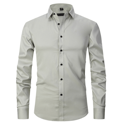 Chemise slim fit à manches longues infroissable pour homme