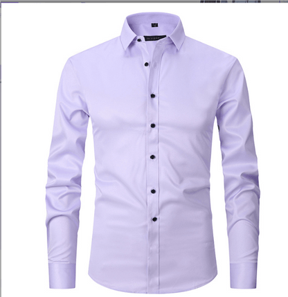Chemise slim fit à manches longues infroissable pour homme