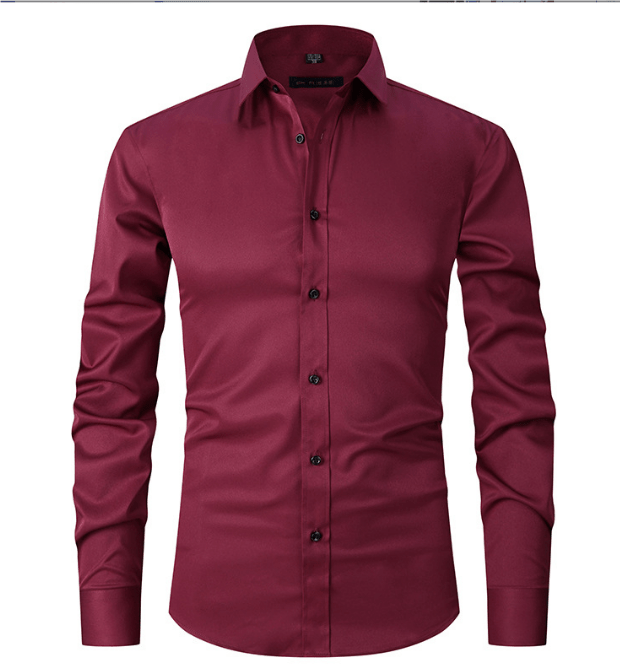Chemise slim fit à manches longues infroissable pour homme