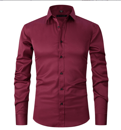 Chemise slim fit à manches longues infroissable pour homme