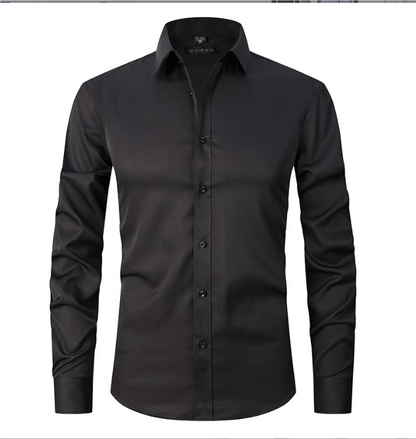 Chemise slim fit à manches longues infroissable pour homme