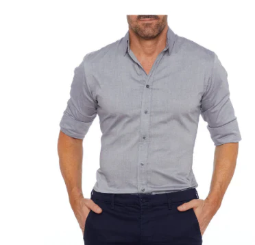 Chemise homme col moderne manches longues