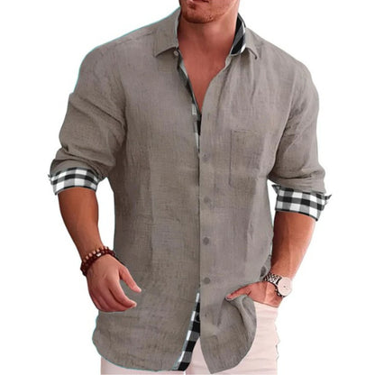 Chemise légère à manches longues avec patte de boutonnage et col