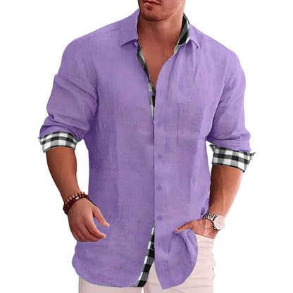 Chemise légère à manches longues avec patte de boutonnage et col