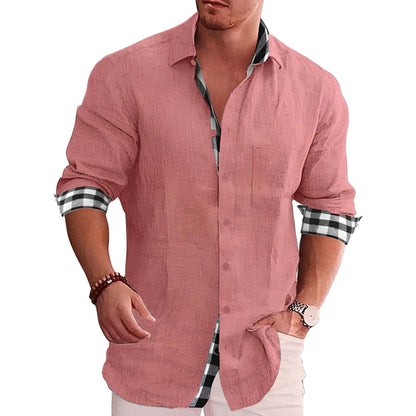 Chemise légère à manches longues avec patte de boutonnage et col