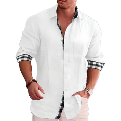 Chemise légère à manches longues avec patte de boutonnage et col