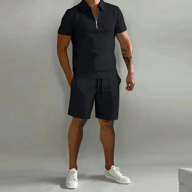 Herren Shorts Set Zweiteiler Sommer Kurzarm - IdealeKleiden