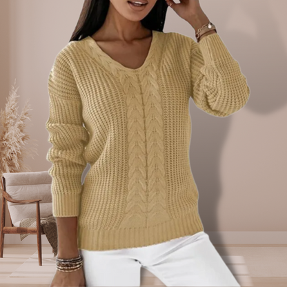 Pull V-neck femme maille moderne