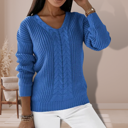Pull V-neck femme maille moderne