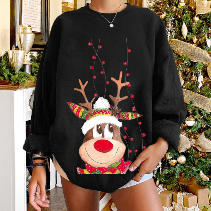 Weihnachtspullover Damen Rentier Motiv - IdealeKleiden