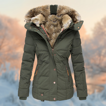 Doudoune chaude pour femme avec doublure en peluche