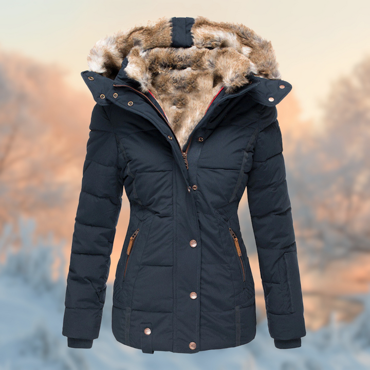 Doudoune chaude pour femme avec doublure en peluche