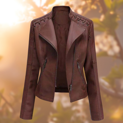 Blouson en cuir femme Élégant Stylé