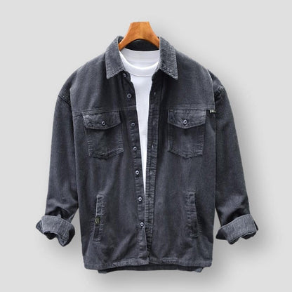 Chemise en velours côtelé coupe décontractée pour homme