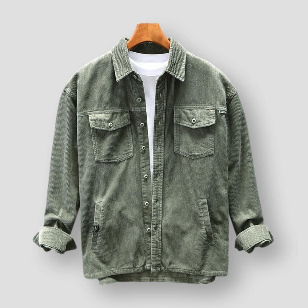 Chemise en velours côtelé coupe décontractée pour homme
