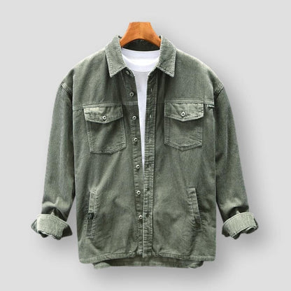Chemise en velours côtelé coupe décontractée pour homme