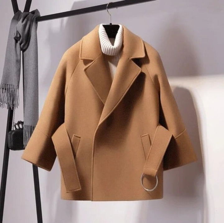 Parka court pour femme en laine, veste d&