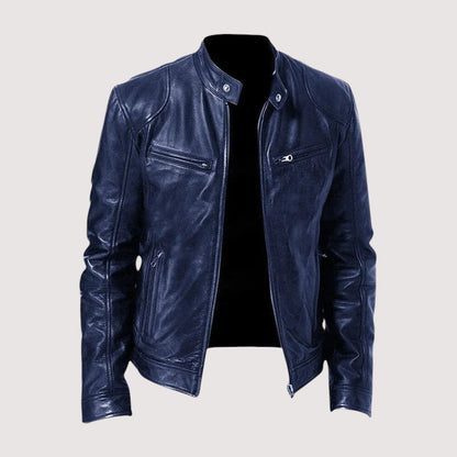 Blouson en cuir pour homme style motard protection en cuir végétalien