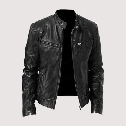 Blouson en cuir pour homme style motard protection en cuir végétalien