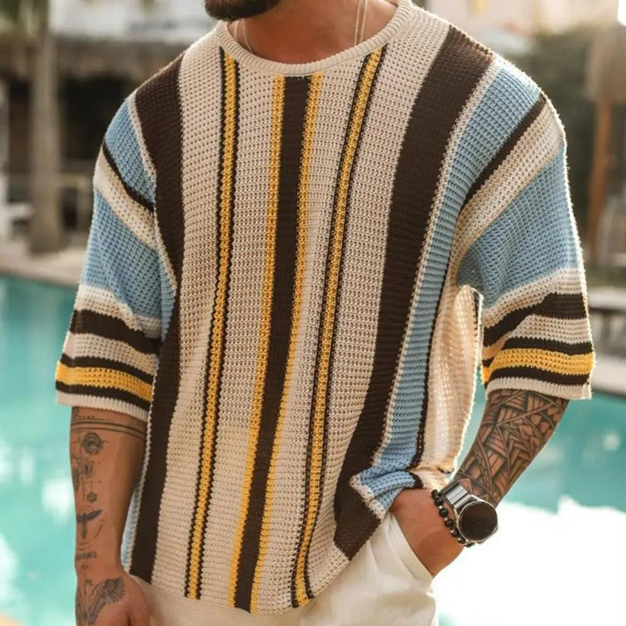 Pull d'été homme rayé léger