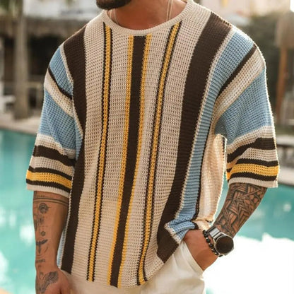 Pull d'été homme rayé léger