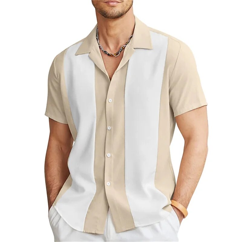 Chemise d'été homme rayée manches courtes