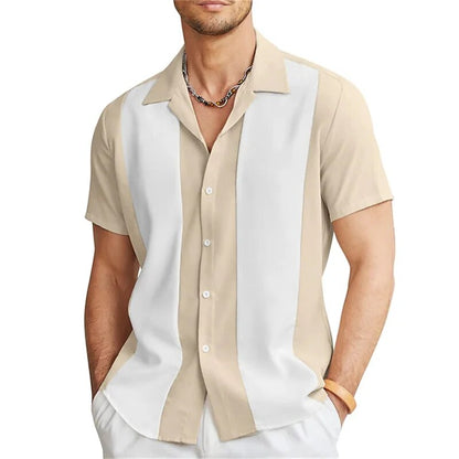 Chemise d'été homme rayée manches courtes