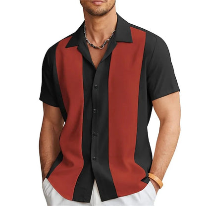 Chemise d'été homme rayée manches courtes