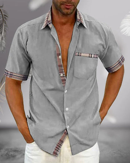 Chemise Homme Manches Courtes Style Décontracté