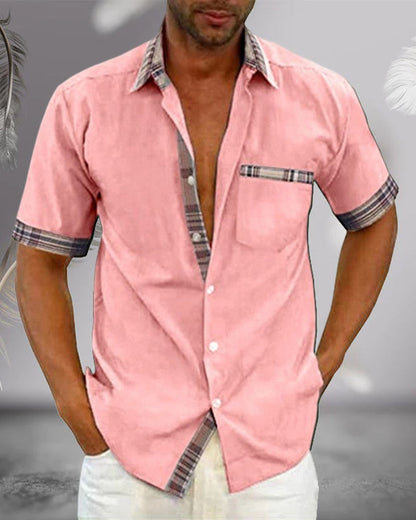 Chemise Homme Manches Courtes Style Décontracté