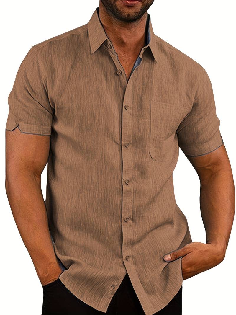 Chemise d'été légère col boutons homme