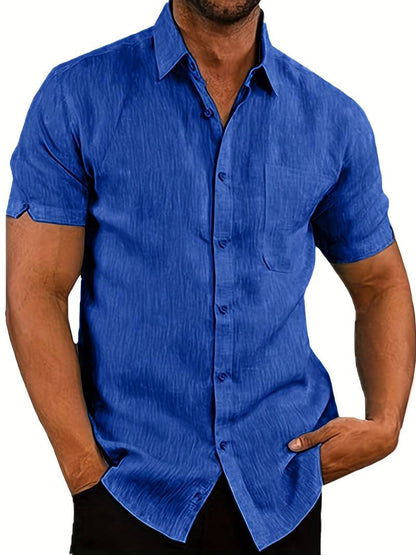 Chemise d'été légère col boutons homme
