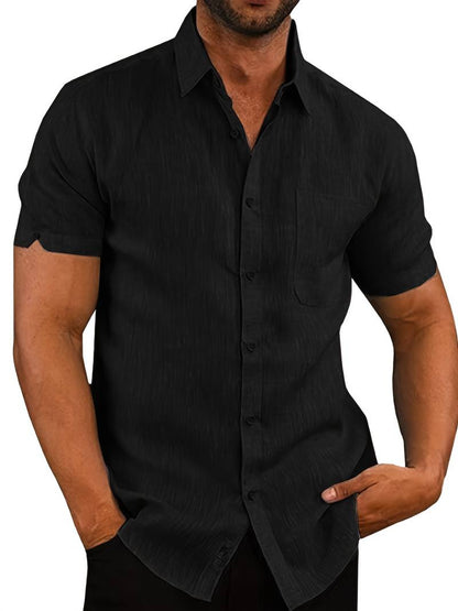 Chemise d'été légère col boutons homme