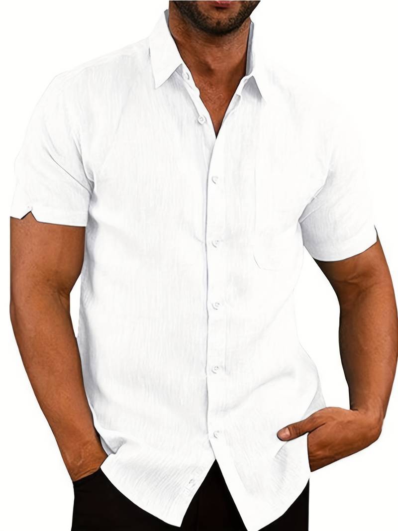 Chemise d'été légère col boutons homme