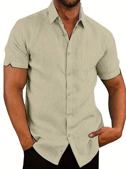 Chemise d'été légère col boutons homme