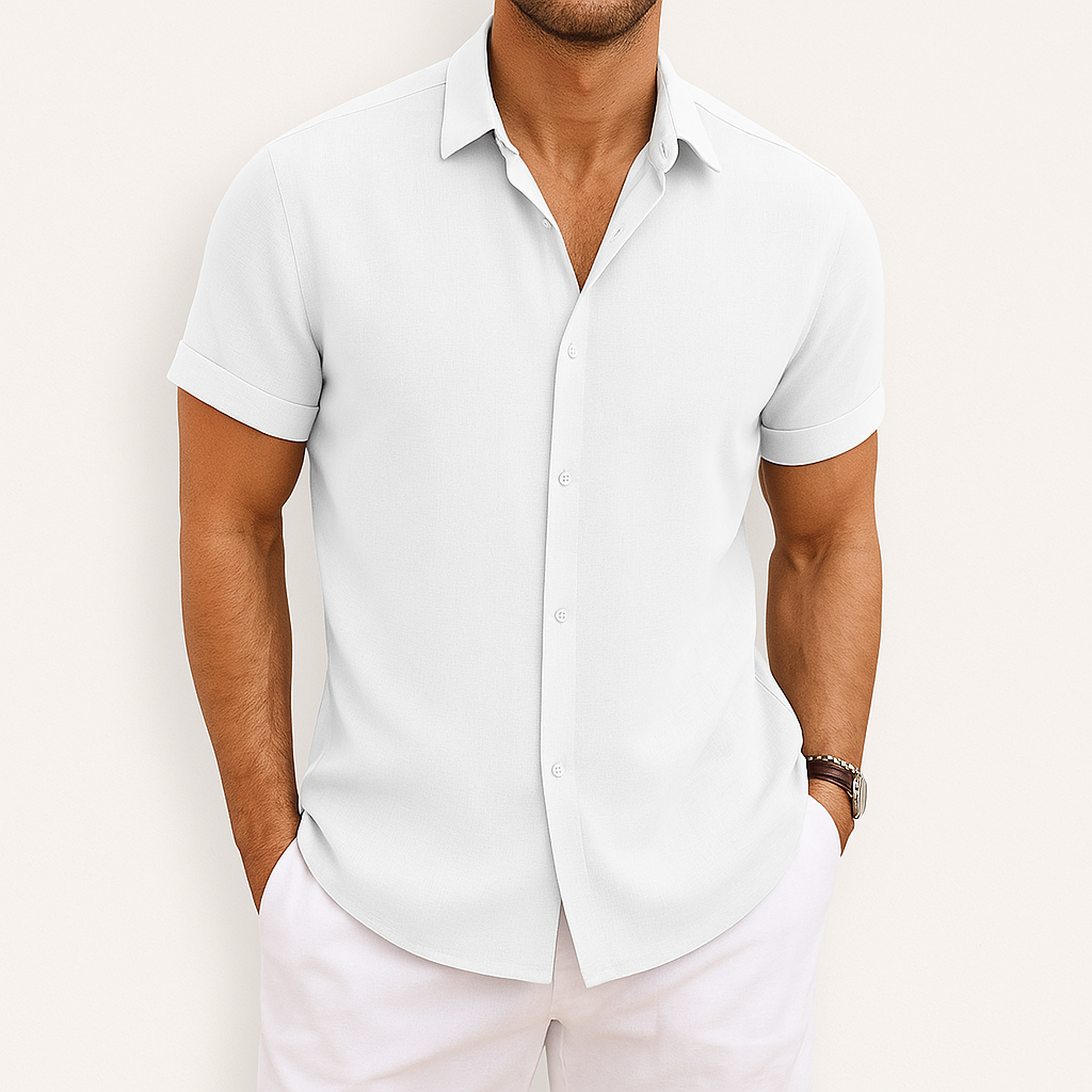 Chemise légère pour homme avec col et boutons