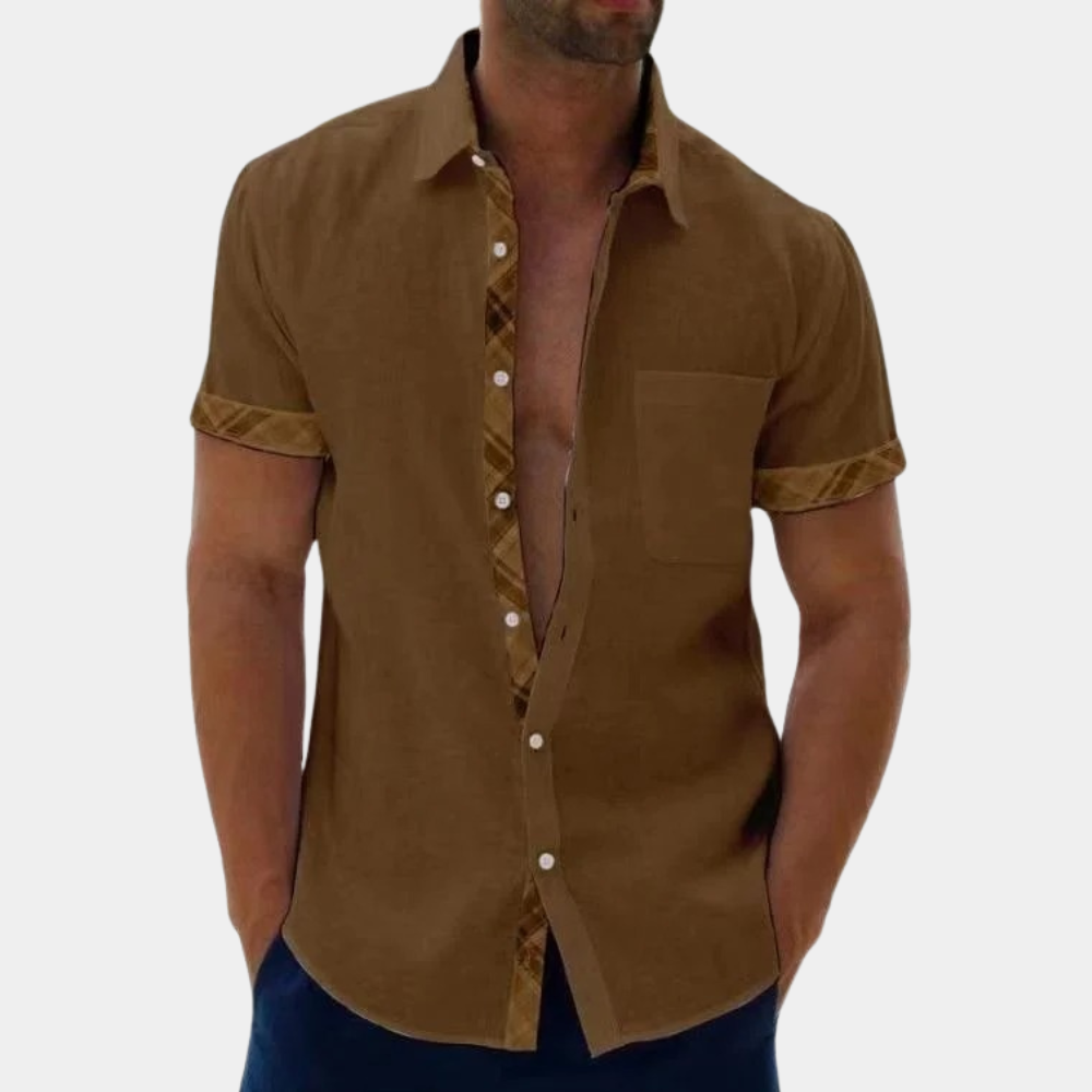 Chemise d'été homme à manches courtes et col